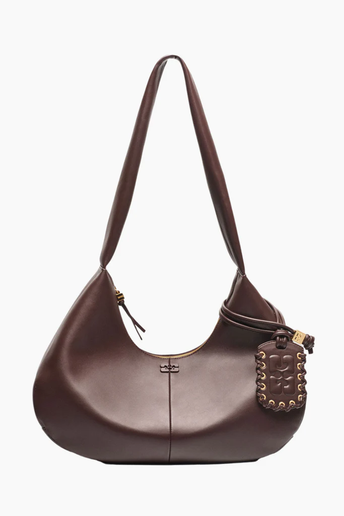 Ganni Bou Bag Hobo Medium A6840 – Seal Brown – GANNI